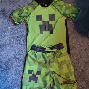 Boys Minecraft Swimsuit & rash guard